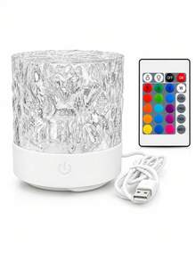 Artistic Geometric Water Ripple Lamp, 16-Color RGB USB Light For Bedroom Decor - Multicolor - View 13