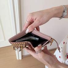 Cartera de hombre con grano de lichi, bolsa para llaves, portabilletes grande, llavero, bolsa de gran capacidad, tarjetero, monedero - Multicolor - Ver 4