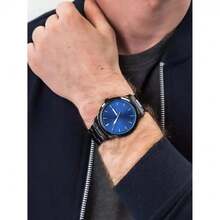 Fossil FS5693 All Black Steel Blue Dial Men Watch 44mm Minimal 3 Hand 50M Waterproof Daily Quartz Gift Wristwatch - one-size - View 6
