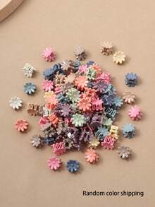 30pcs/Set Assorted Cute Flower Shaped Hair Clips For Girls, Morandi Color Small Hair Claws Butterfly Edge Bangs Clips, Random Color Hair Jaw Clip Hair Clamps Hair Clutch Hair Claw Clip, Claw Clip Fall Winter Hair Accessories For Women For Vacation Outfits Woman Summer,Festival,Party - Multicolor - View 5