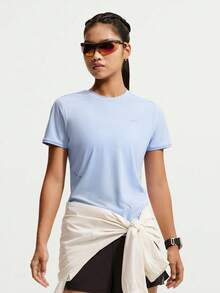 Nike Women's AS W NK SWIFT DF SS TOP Short Sleeve Knit Collarless T-Shirt THM9699-468 - Blue - View 1