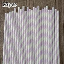 25/100pcs Light Blue/Pink Striped Straws, Beverage Straws, 6mm Diameter, Cute Cartoon Striped Paper Straws, 197mm Length - Perfect For Birthday Parties, Weddings And Anniversaries, Mother's Day - View 13
