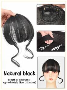 Synthetic Hair Clip In Double Sideburns Dragon Whiskers Bangs Invisible Front Fringes Clip In Hair Air Fake Hair Bangs For Girl - Multicolor - View 14