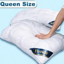2PCS Luxury Hotel-Quality Pillows, Queen Size High Resilience Plush Fill, HypoallergenicPolyester Fabric, Soft Comfortable For Deep Sleep. Ideal For Side Back Sleepers, BreathableCooling, All-Season Use, Machine Washable - 2PCS White - QUEEN - View 1