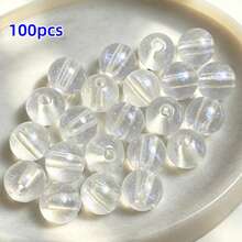 100顆 10mm 壓克力多色美人魚珠－幻彩圓形散珠，適用於DIY手鍊、項鍊與鑰匙圈珠寶製作，激發手工設計靈感 - 彩色 - 查看 14