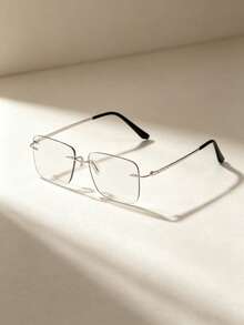 1對女款長方形無框個性迷人精緻透明鏡片眼鏡 - 透明 - 查看 15