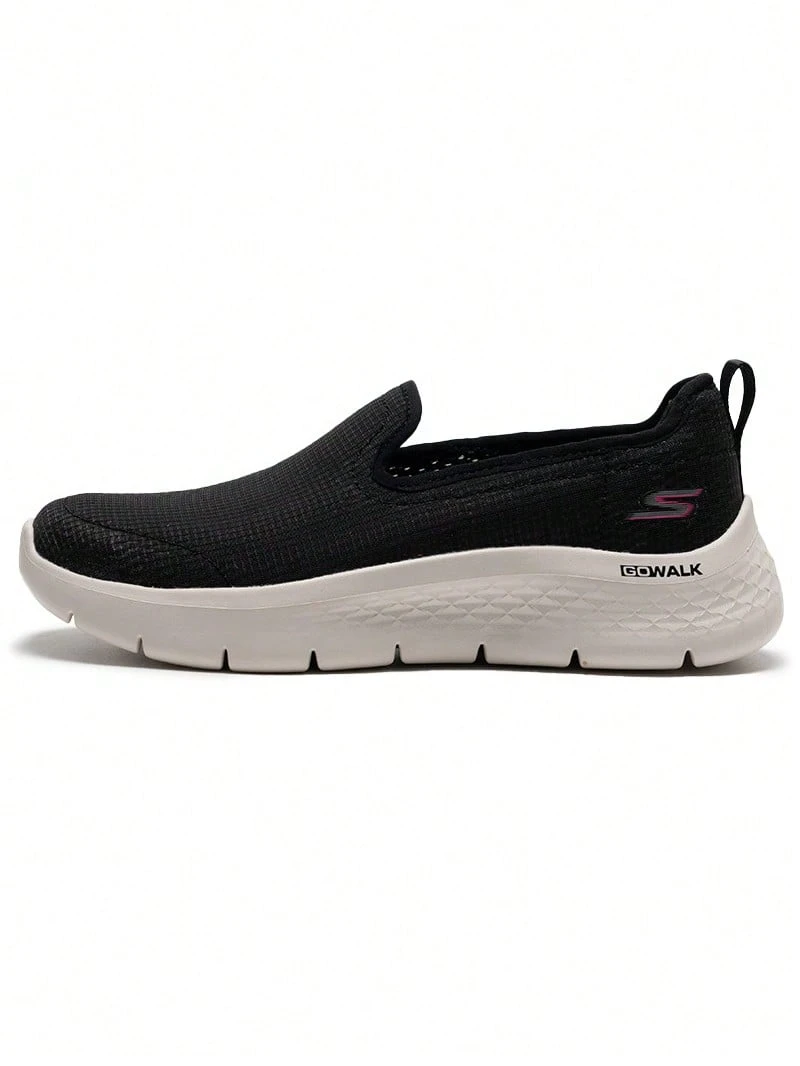 Skechers Women's Openwork Breathable Mesh Cloud Foam Sole Slip-On Cushioned Walking Shoes, Lightweight Sports Shoes - Black - View 1