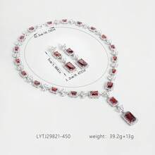 1套女款時尚珠寶套組，女款珠寶，時尚/優雅/幾何造型，鑲嵌立方鋯石，女款時尚/珠寶/項鍊套組，項鍊、耳環，適合多種場合，禮物 - 首飾套裝 - 查看 7
