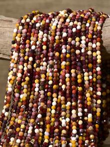 Yumfeel 3mm Natural Mookaite Jasper Facted Beads For Jewellery Making-Length 38cm About 110-115pcs Stone Beads DIY Necklaces And Rings - Egg Yolk Yellow - View 2