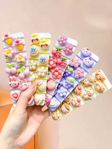 40/20/10pcs Cartoon Resin Spiral Hair Ties, Small Sweet Cute Hair Accessories, Suitable For Braiding - Suitable For Girls And Teens, Suitable For Daily, School, Vacation And More - Multicolor - View 4