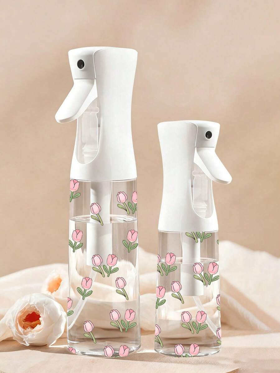 Transparente PET-Reisesprühflasche mit Blumenmuster - Multifunktionale Sprühflasche mit feinem Sprühnebel, geeignet für den Reisegebrauch; anwendbar zum Umfüllen von Make-up-Entferner, Haargel oder Wasser (für Haarstyling, Reinigung und Pflanzensprühen). - Verschiedenfarbig - Übersicht 1