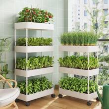 Multi-Tier Balcony Vegetable Planter, Modular Planting System, Rooftop Vegetable Rack, Berry Pot, Indoor Flower Stand - Three-story Grade a [Balcony Vegetable Gardening] - View 1