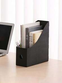 1/10pcs Desktop File Holder Student Data Rack Office Supplies Plastic Book Shelf File Storage Box Back To School - Multicolor - View 10