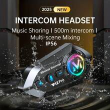 Y12 Pro Motorcycle Helmet Wireless Headset Intercom Version, 500m Intercom Range, Supports Connection To Third-Party Intercoms, Rainproof For Riding, Wireless Hands-Free Intercom, With RGB Lights, 1000mAh Battery Capacity, Suitable For Full Face And Half Face Helmets - Y12 PRO - View 3