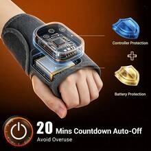 Hailicare Electric Heating Wrist Massager,Cordless Wrist Heating Pad,Rechargeable Red Light Heating Wrist Support With 5 Temperature Gears 3 Vibration Modes, 20 Mins Timing Design, Fits Left & Right Wrist,Suitable For Office/Sports/Travel/Home Daily Use - View 6