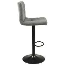 Pack de 2 Taburetes de Bar y Cocina Silla Alta Velvet Zenit Regulable y Giratoria 360º con Respaldo y Reposapiés Taburete de Terciopelo Elegante para Comedor Isla de Cocina Barra Hogar - Gris - Ver 4