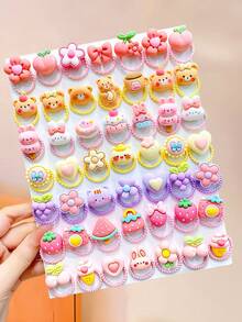 40/20/10pcs Cartoon Resin Spiral Hair Ties, Small Sweet Cute Hair Accessories, Suitable For Braiding - Suitable For Girls And Teens, Suitable For Daily, School, Vacation And More - Multicolor - View 5