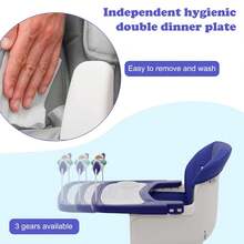 Baby High Chair With Table, Kids High Chair With  Harness And Anti-Tip Protection - 藍色 - 查看 5
