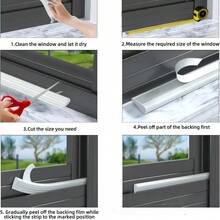 1pc 3 Meters X 2cm High Density Wedge-Shaped Self-Adhesive Door And Window Sealing Strip, Windproof Sealing Strip, Door Gap Filler, Soundproof Foam Sealing Strip, For Winter Warmth - A - View 4