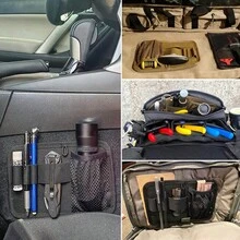 1 Pc Multi-Compartment Modular Mountable Army Green Nylon Mesh Hook And Loop Storage Outdoor Portable Tactical Tool Patch Panel - Multicolor - View 9