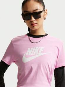 Nike 女款 AS W NSW CLUB SS TEE ICN FTRA 短袖 T-shirt 針織無領短版 TDX7907-621 - 淺粉色 - 查看 4