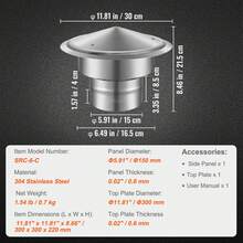 Tapa de Chimenea Φ150 mm Sombrero de Chimenea Base Redonda Tapa de Cubierta de Acero Inoxidable 304 Protector contra Pájaros Viento y Lluvia con Accesorios para Varios Tipos de Chimeneas - Φ150 mm - Ver 7