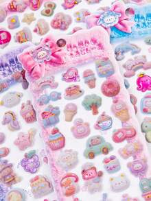 Multi-Color 3D Embossed Epoxy Resin Stickers, Cute Animal 3D Phone Decorative Stickers, High-Quality Crystal Stickers, Refrigerator Stickers, Notebook Decorative Stickers, Children's Painting Stickers, Waterproof Decorative Stickers - Multicolor - View 4