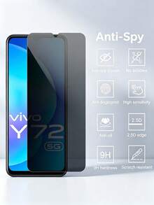 3Pcs Privacy Screen Protector Compatible With Vivo , 9H Hardness Anti-Spy Film, Privacy Glass Protection, Bubble-Free, Ultra Resistant - Black - View 6