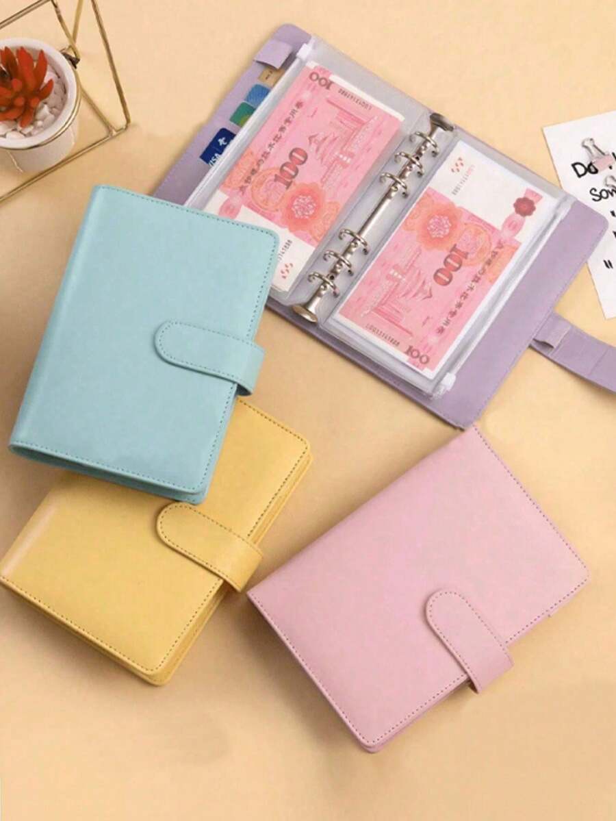 Money Saving Loose-Leaf Binder A6 Size Zipper Storage Bag Cash Envelope Budget Management System Savings Challenge Book Financial Management And Money Saving Assistant - Multicolor - View 1