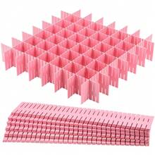 Adjustable Drawer Organizer Dividers, Pink Cuttable Drawer Separators, Customizable Plastic Divider Strips, Adjustable Drawer Storage System, Suitable For Bedroom, Living Room, Kitchen, Study, Bathroom, Vanity And More - Pink - View 10