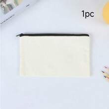 10PCS Beige & Multicolor Zipper Multifunctional Storage Bags, Blank Hand-Painted DIY Zipper Canvas Bags, Pencil Case Student Stationery Bag Document Storage Bag, Coin Phone Glasses Cosmetics Toiletries Storage Bag, Can Print LOGO Suitable For Home School Travel, Back To School Season Birthday Party Gift - Beige - View 14