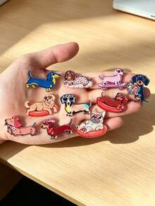 20pcs Cute Cartoon Dog Design Pendants, Suitable For DIY Jewelry And Craft Making, Earring Pendants, Necklace Charms, Bag Charms, Keychain Accessories, Phone Case DIY Stickers, Gifts For Family And Friends On Holidays Or Birthdays - Multicolor - View 4