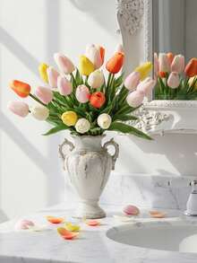 3pcs Tulip,35.5cm,13.98inch, Artificial Flower, PU Material, Simulation Feel, Valentine's Day Decoration, New Year Decoration, Spring Festival Decoration, Spring And Summer Decoration, School Dormitory Decoration, Party Activities Festival - Multicolor - View 6