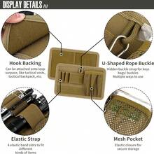 1 Pc Multi-Compartment Modular Mountable Army Green Nylon Mesh Hook And Loop Storage Outdoor Portable Tactical Tool Patch Panel - Multicolor - View 10