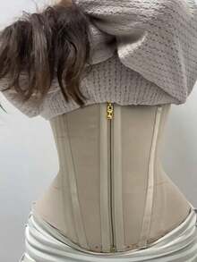 1pc Waist Trainer Belt With Zipper Girdle High Compression Body Shaper For Women Underbust Corset Latex Waist Cincher - Multicolor - View 11