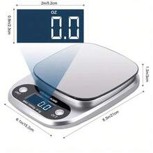 SOKANY 廚房食物秤 烘焙電子秤 四種測量單位 電池供電（2 顆 AA 電池）LCD 螢幕顯示 單位可轉換（g/oz/lb）精準數位廚房秤 適用於烘焙與烹飪 - 銀色 - 查看 5