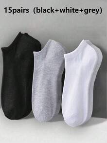 30/20/15/12/10/5/1 Par de Meias Masculinas, Meias Invisíveis. Adequado para Vários Festivais, Esportes, Casual, Negócios e Outros Usos Diários, Adequado para Todas as Estações, Fácil de Combinar. - Multicolorido - Visão 7