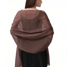 Chiffon Shawl Scarf Wrap, Suitable For Brides, Weddings, Evening Gowns And Special Occasions - 126# Brown - View 2