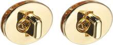 Uxcell 2Pcs Twist Turn Lock Clasp, 30 X 24mm Closures Lock Fasteners For Purse Zinc Alloy Oval Bag Closure Clip Hardware Accessories For DIY Handbag Craft, Gold - ColorB - View 1