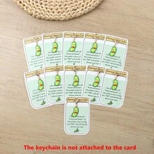 11 buah Gantungan Kunci Acar Penyemangat Emosional, Acar Lucu dengan Kartu Dukungan, Hadiah Penghibur yang Menggemaskan untuk Teman (Acar) - MultiWarna - View 11