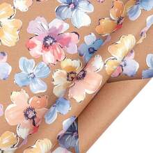 1 Roll Vintage Yellow Kraft Paper Floral Gift Wrapping Paper, Large Size Roll, Suitable For Weddings, Bachelor Parties, Spring/Summer Tea Parties, New Year, Christmas Gift Wrapping Materials (Rope Not Included) - Multicolor - View 16