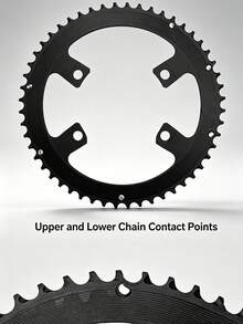 ZRACE 105 FC-R7000 / ULTEGRA FC-R8000 / DURA-ACE FC-R9100 Plato de Bicicleta de Carretera Asimétrico, 50-34T 52-36T 53-39T, 110BCD BCD110 4-Agujeros - Negro - Ver 5