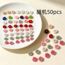15件套布艺花朵发夹套装，新娘头饰，纯色花朵发饰，中心镶嵌水钻，适合女性，适合派对、聚会、日常佩戴、万圣节花朵装饰、发夹 - 白色 - 查看 22