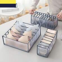 1/3pcs Underwear & Socks Storage Organizer, 11-Grid Mesh Closet Storage Box, Socks & Leggings Divider Box, Foldable Drawer Organizer, Bedroom Accessory, Home Storage Rack, Home Organization - Multicolor - View 9