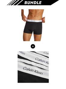 Calvin Klein [Bundle] Micro Stretch 3 Packs Men's Boxer Briefs + Micro Stretch 3 Packs Boxers - Black+Black - View 1
