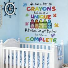 1/3/6 Sheets Self-Adhesive Alphabet Wall Stickers For Kids Room, Colorful ABC Learning Decals, Crayon Nursery Decor, Back To School Classroom Wall Art - Multicolor - View 6
