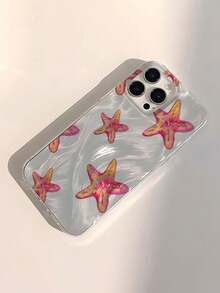 1件綠色海星圖案亮面防水防摔防滑軟手機殼保護套，適用於Apple 16/16PRO/16PRO MAX/16PLUS - 彩色 - 查看 3