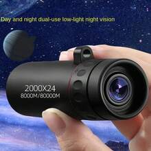 Teleskop Monokuler HD 2000x24 Mini Portabel untuk Ponsel dengan Dudukan, Cocok untuk Aktivitas Luar Ruangan, Berkemah, Berburu, dan Mengamati Burung - Hitam - View 2