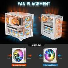 Computer Case Cooling Fan, 12cm Silent Cooling Fan, Air Cooling, Water Cooling, Hydraulic Bearing Fan, ARGB Sync Mirror Circulation Fan - View 7