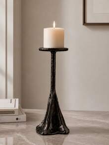 1pc/2pcs Antique Bronze Hammer-Textured Candlestick, Retro Style High And Low Combination Slender Column Design, Suitable For Living Room, Dining Table, Bedroom And Entrance Decoration, Also Suitable For Wedding Party Or Festival Celebration Scene. - Bronze Hill - View 4